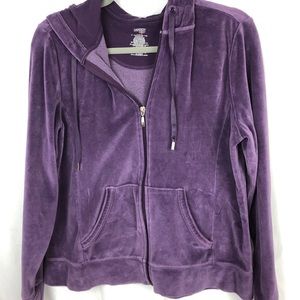 Danskin Now, L (12), deep purple velour Hoodie